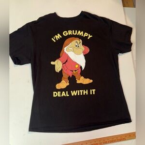 Disney Black Graphic men’s Tee T Shirt I’m Grumpy Deal With It XL USA
